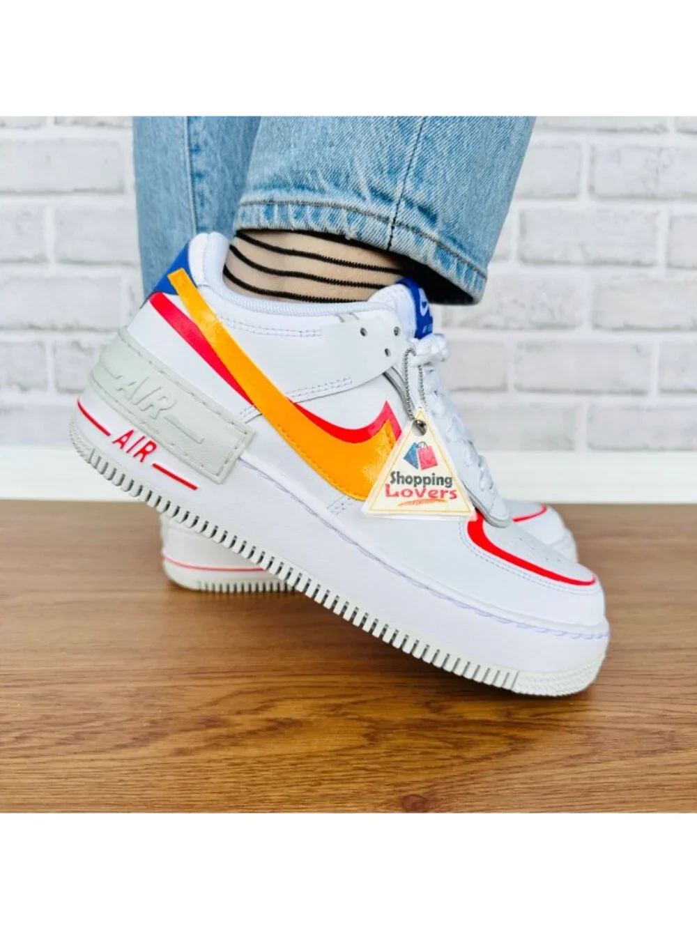 ⭐Nike Air Force 1 Shadow 7 Women's Retro Shoes Sneakers White Orange DZ1847-100 - Picture 4 of 14